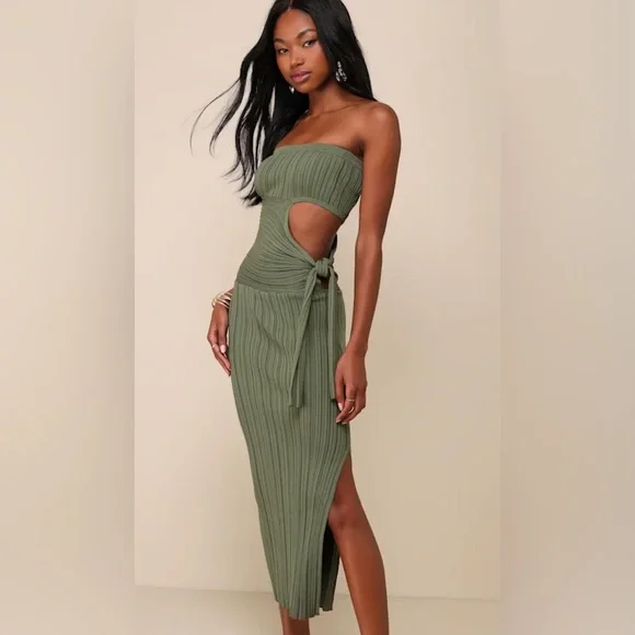 Lulus | Dresses | Lulus Serene Chicness Olive Green Ribbed Cutout Sweater Midi Dress Med Nwt | Poshmark Lulus | Dresses | Lulus Serene Chicness Olive Green Ribbed Cutout Sweater Midi Dress Med Nwt | Poshmark